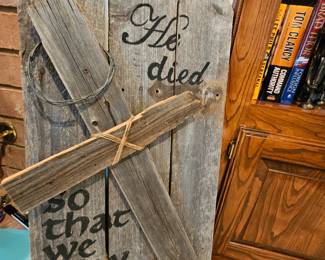 Weathered wood with message
