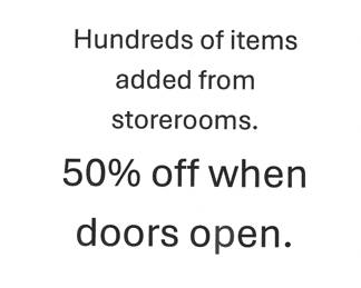 Cash Only Part II Sale
