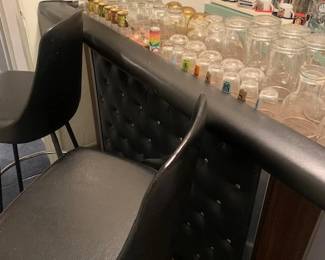 American Mid Century Bar with 2 chair plus several Bar Glasses