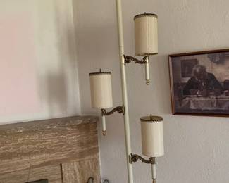 Vintage 1960s Retro Tension Pole 3 Light Mid-Century Brass MCM Lamp