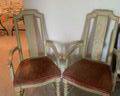 Vintage French Country Louis XVII Captain Style Set 2 Provincial Dining Room Chairs