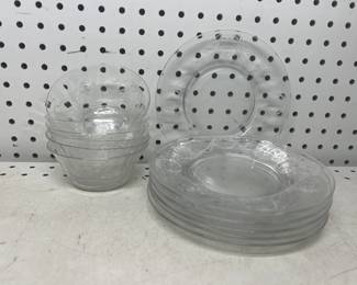 Etched Glass Bowls & Plates 
