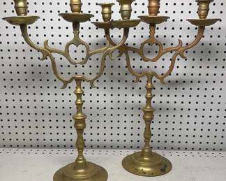 Large Brass Candle Holders 