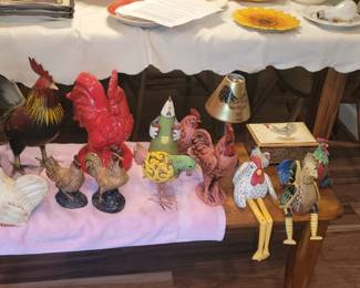 Tons of rooster decor