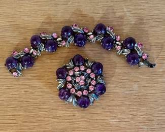 Schiaparelli vintage brooch and bracelet