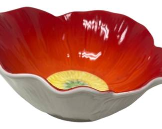 Pier 1 HandPainted Poppy Bowl