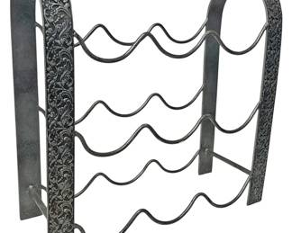 Metal Wine Rack With Scroll Design