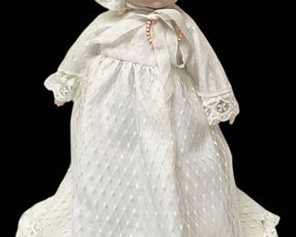 Porcelain Baby Doll in Christening Gown