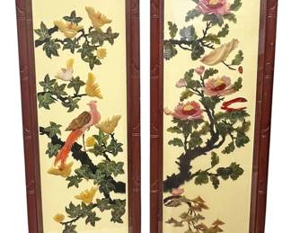 40 Asian Stone Applique Bird Panels
