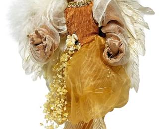 Porcelain Angel Tree Topper, Gold