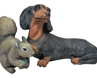 HandPainted Cast Resin Doxie  Squirrel