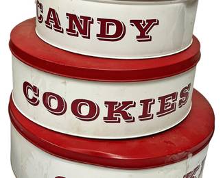 Set of Tin Storage Boxes