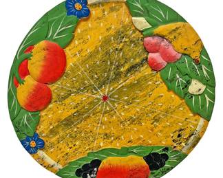 13 Embossed Wooden Fruit Plate
