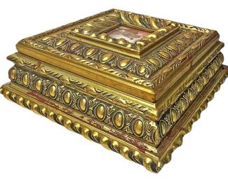 BaroqueStyle Gold Embossed Keepsake Box