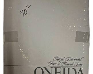Oneida Silverplate Pierced Round Tray