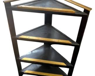 Black Gold Wooden Corner Shelf