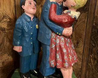 Carl Hallsthammar (1894-1977) Folk Art Carved Figures dated 1927 signed correctly on underside CAH