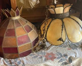 Vintage hanging lampshades lamps