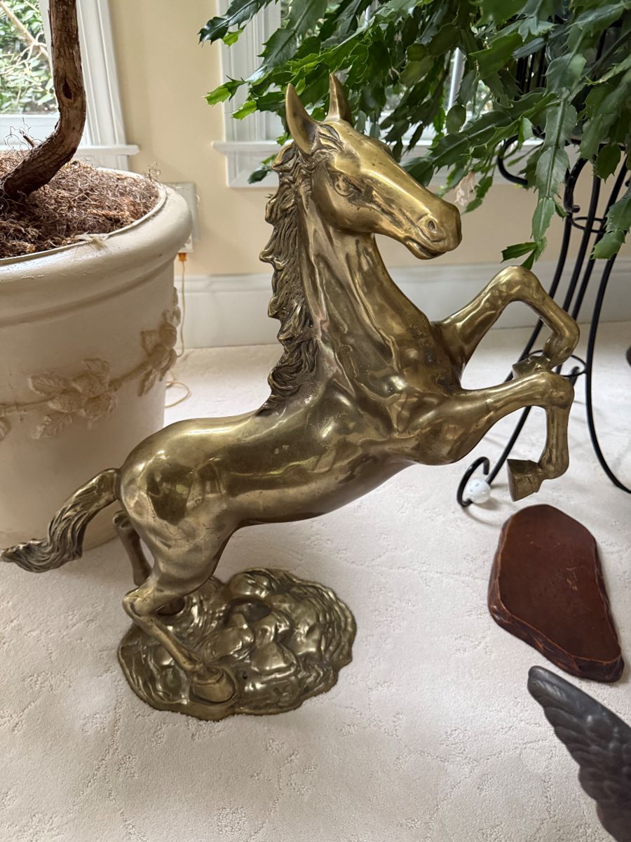 Large Brass Horse Sculpture
