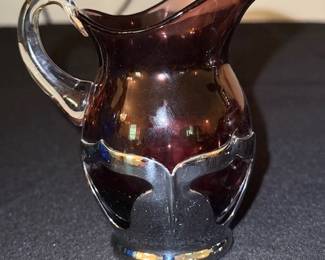 Vintage Farber Brothers NY Krome Kraft Amethyst Glass Art Deco Creamer