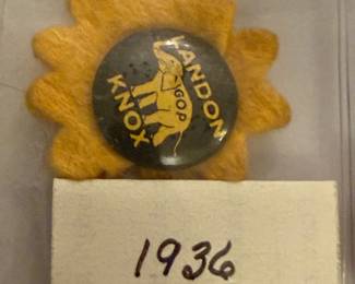 1936 Vintage Landon Knox Political Campaign Election Pin Button Pinback Flower
