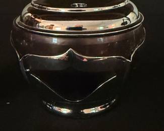 Vintage Farber Brothers NY Krome Kraft Amethyst Glass Art Deco Sugar