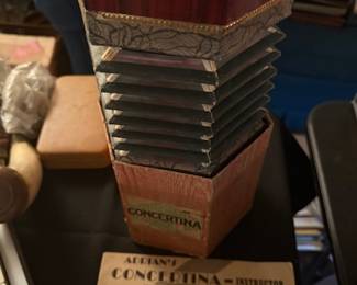 Antique Concertina with Instructions and Case