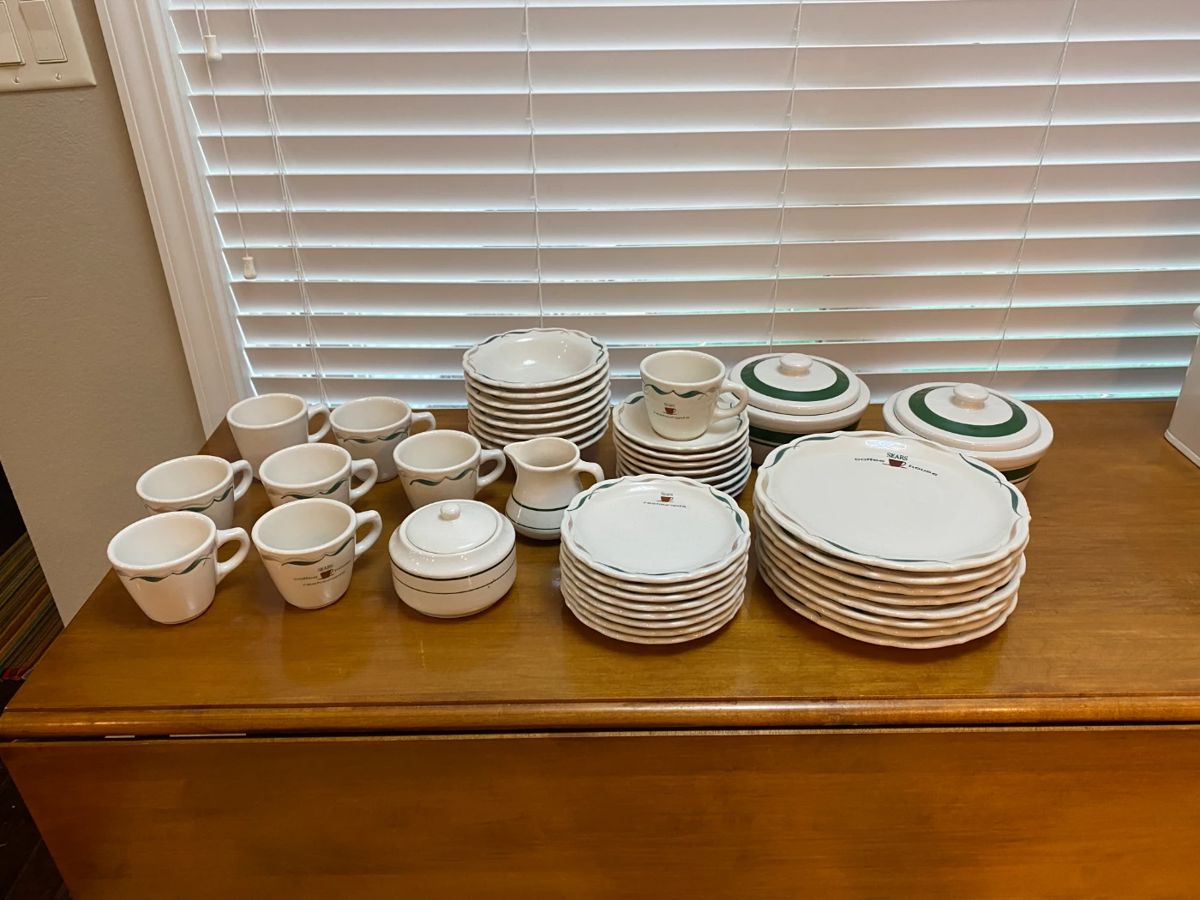 Vintage Sears Restaurant tableware made by Syracuse Pottery. $75