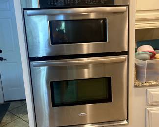 Whirlpool oven and microwave combo.  Both work great. 30" x 43"