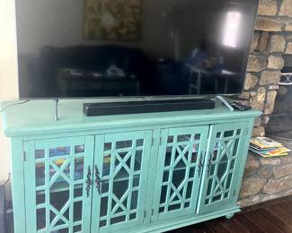 65" TV, sound bar, TV stand