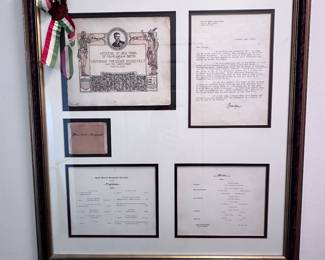 Letter and drawing from Emery Roth to grandson along with Theodore Roosevelt autograph