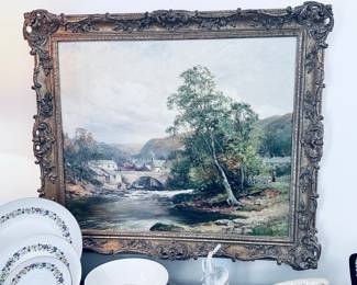 David Bates oil landscape 1904 provenance on the piece provided
