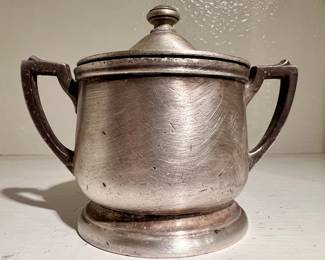 pewter sugar bowl