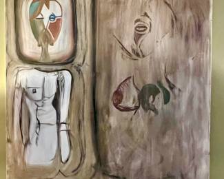 large, abstract oil, painting