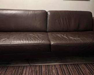 brown leather sofa