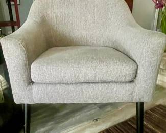 modern grey cloth armchairs (set of 2)