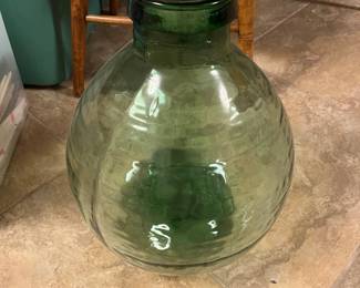 Beautiful green blown glass vase