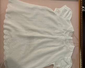 Framed Christening dress...beautiful piece of Yesteryear!
