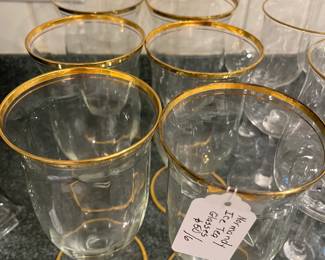 Normandy ice tea gold rimmed glasses