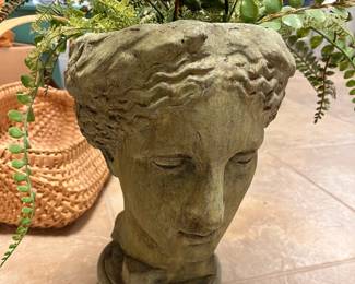 Gorgeous concrete Lady planter...what a beautiful unusual piece!