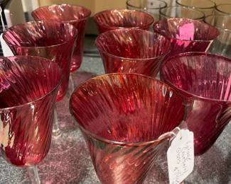 Cranberry glass set
