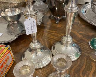 Gorham convertible Sterling Silver Candlesticks...beautiful!  Also offering the smaller single Sterling set.