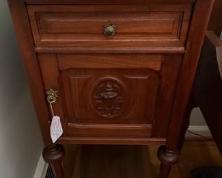 Frend Oak Marble top Art Deco Nightstand or side table...THIS PIECE IS AMAZING!  