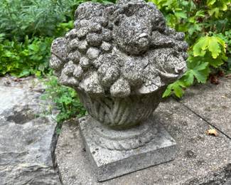 A pair of concrete cornucopias...so cool, just need a bit of washing to be stunning again!
