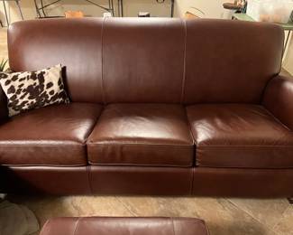 Pottery Barn like new brown leather couch!  Gorgeous, comfy and classic...take this home with you!