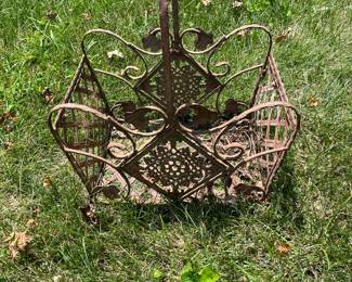 Vintage wrought iron handled planter...Gorgeous and rustic.