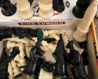 Vintage chess set...awesome!  Don't play?  Doesn't matter, this is a conversation piece for your coffee table