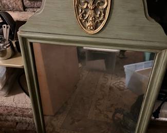 Beautiful green with gold medalion mirror...SO cool!