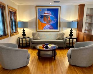 The PAINTING and LAMPS are NOT FOR SALE.