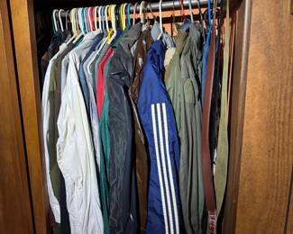 Basement rec room closet. (PACKED) Military, vintage. 